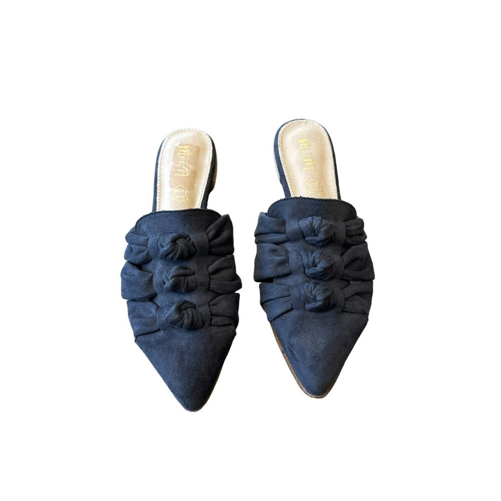 Mi.iM. Jenelle Triple Knot Pointed Mules Size 8.5 Dark Gray Flats Shoes Womens - Picture 2 of 5